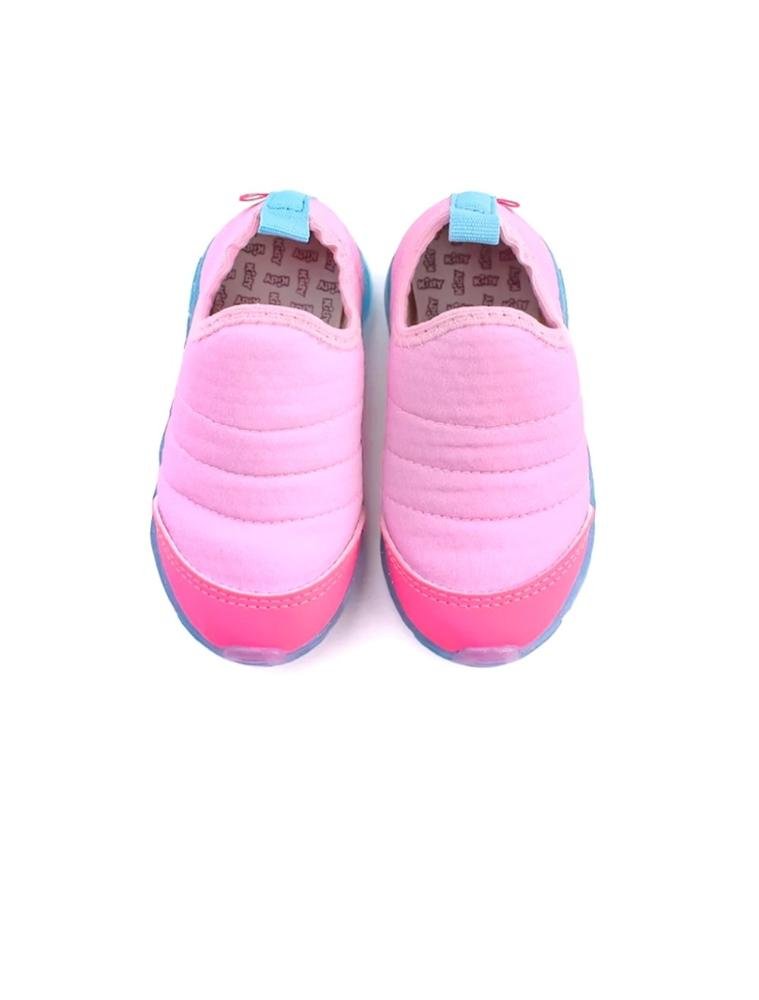 Tênis Infantil Kidy de Luz Calce Fácil 0201175 Rosa Rosa/Azul 3