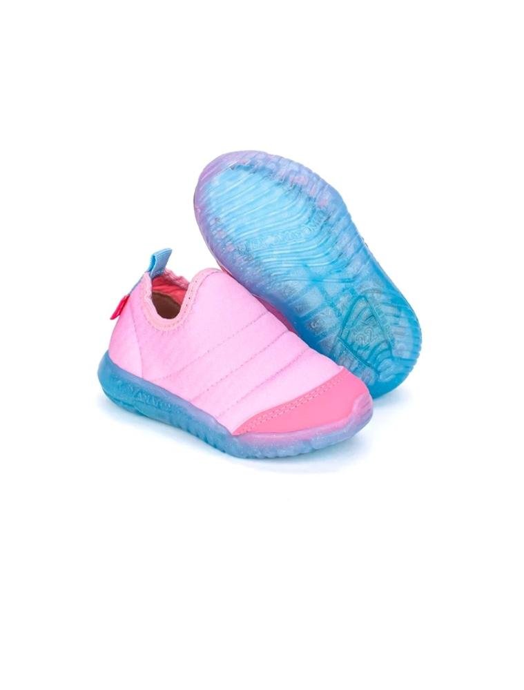 Tênis Infantil Kidy de Luz Calce Fácil 0201175 Rosa Rosa/Azul 4