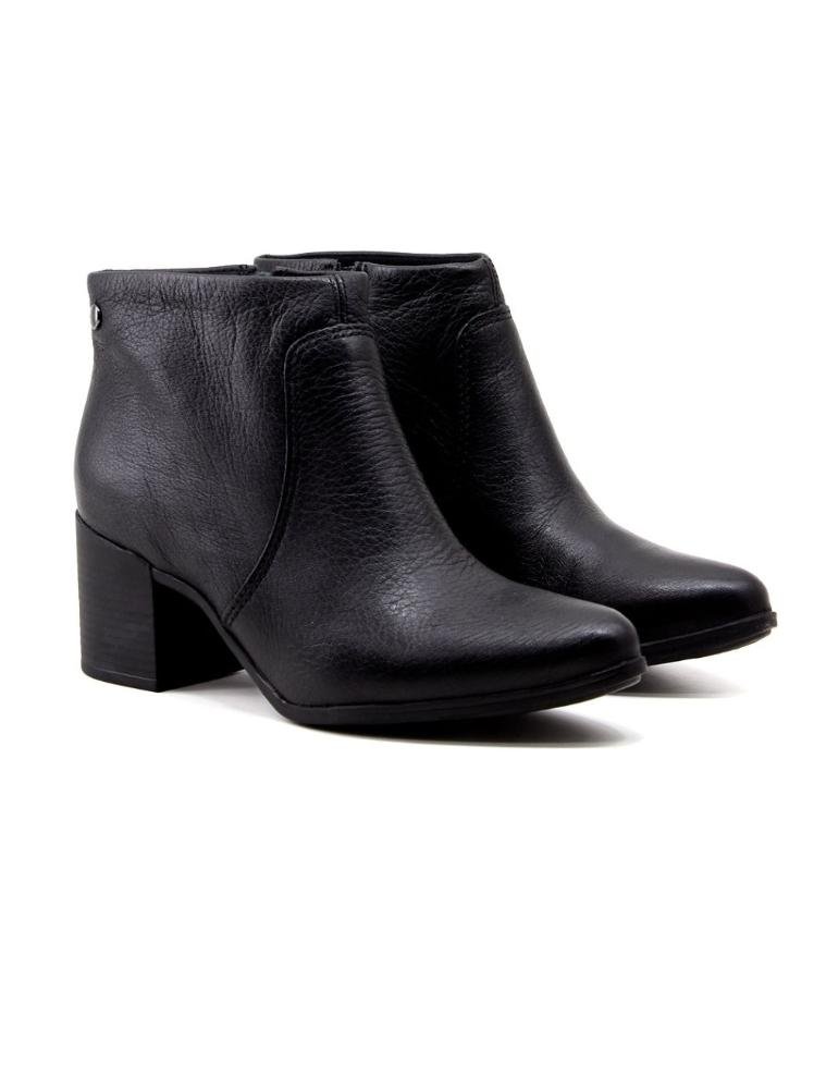 Bota Cano Curto Bottero Salto Médio 346901 Couro Preto Preto 2