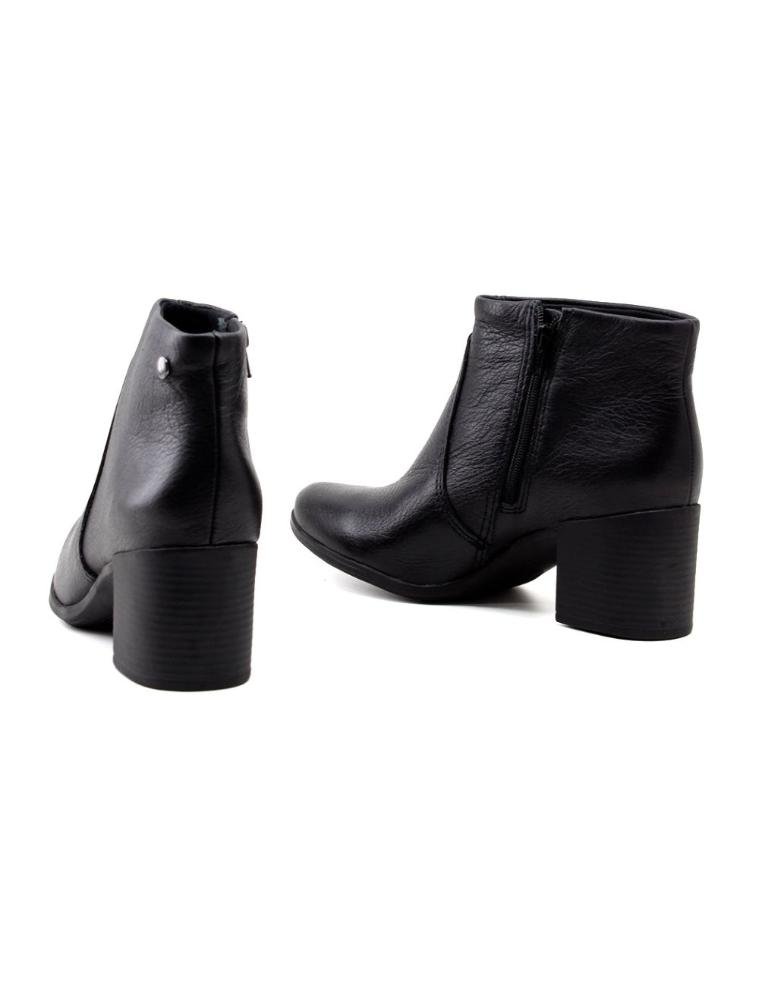 Bota Cano Curto Bottero Salto Médio 346901 Couro Preto Preto 3