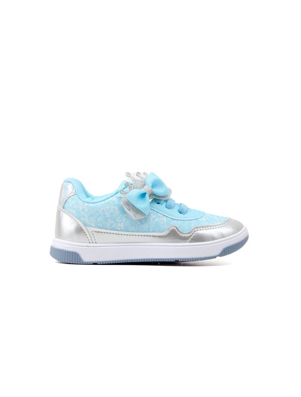 Tênis Infantil Kidy Casual Laço 3290011 Prata/Azul