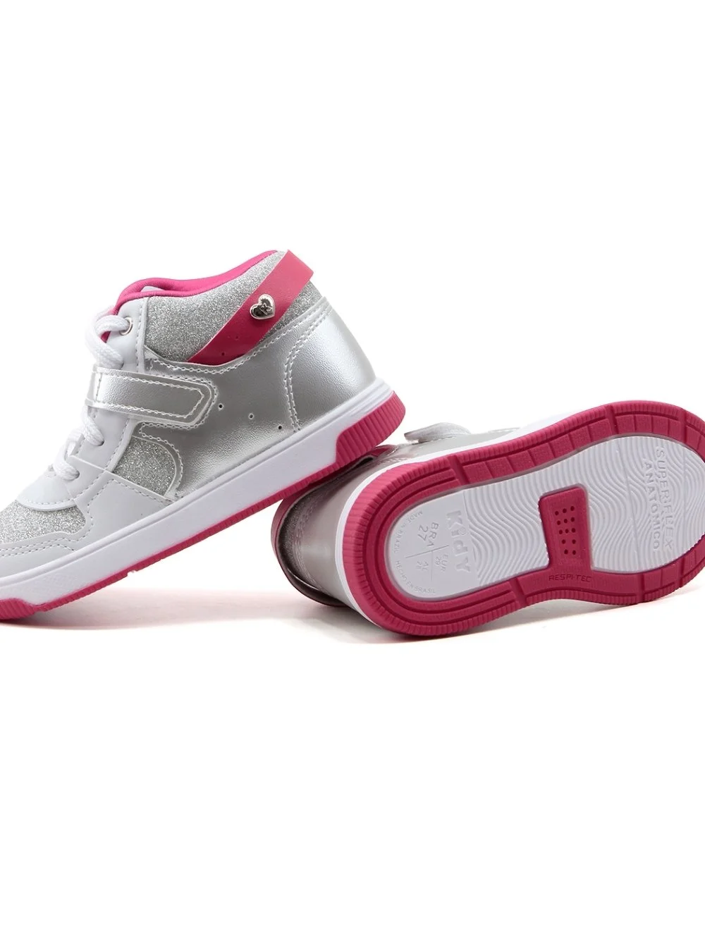 Tênis Infantil Kidy Astral Glitter 3290004 Prata/Pink Prata/Rosa 4
