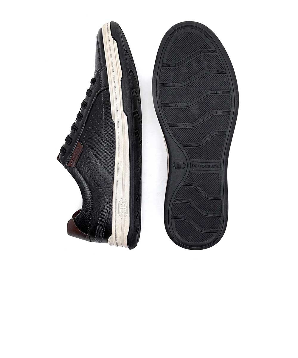 Tênis Democrata Denim Jay 151401 Couro Preto Preto 4