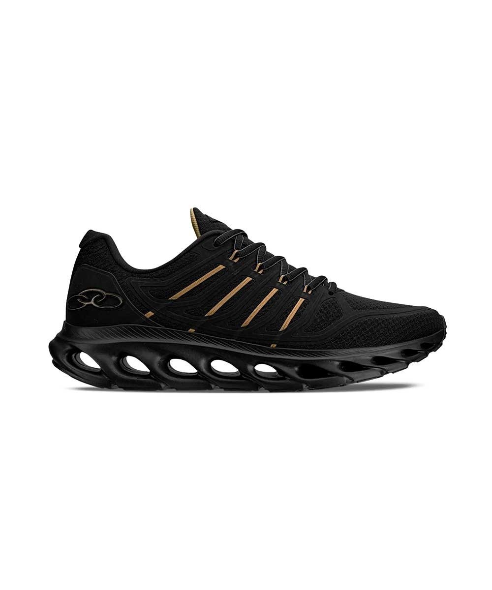 Tênis Olympikus Cyber 4 Evasense Preto/Dourado Preto/Dourado 1