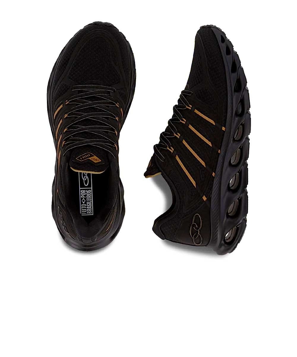 Tênis Olympikus Cyber 4 Evasense Preto/Dourado Preto/Dourado 3