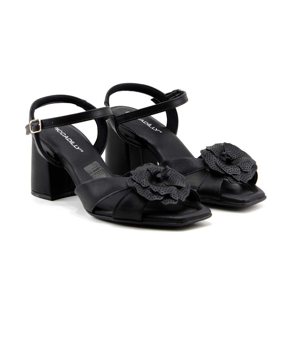 Sandália Piccadilly Flavia Salto Alto 626043 Preto Preto 3