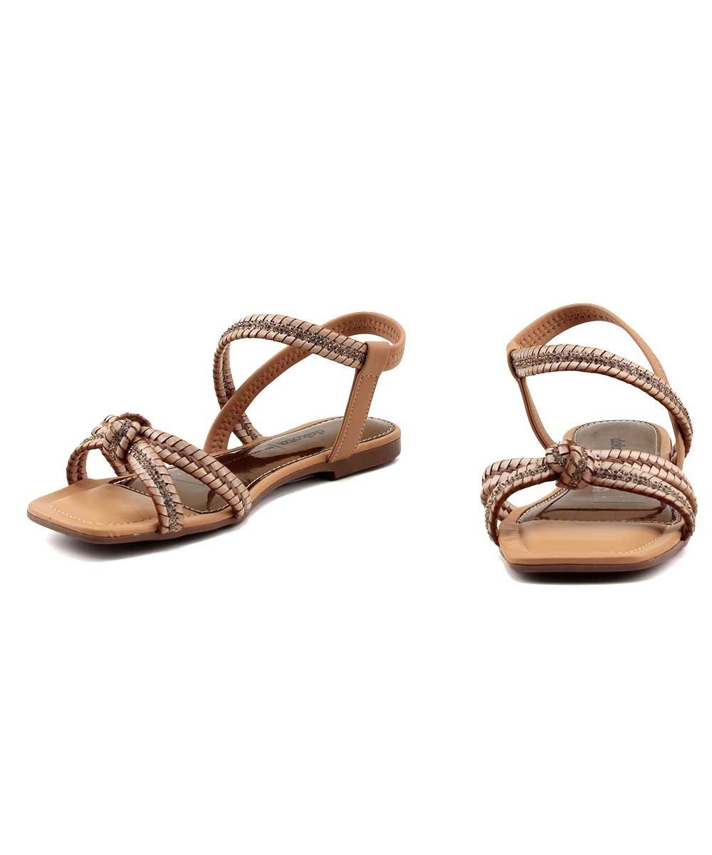 Sandália Rasteira Dakota Tiras Y7942 Camel Marrom 4