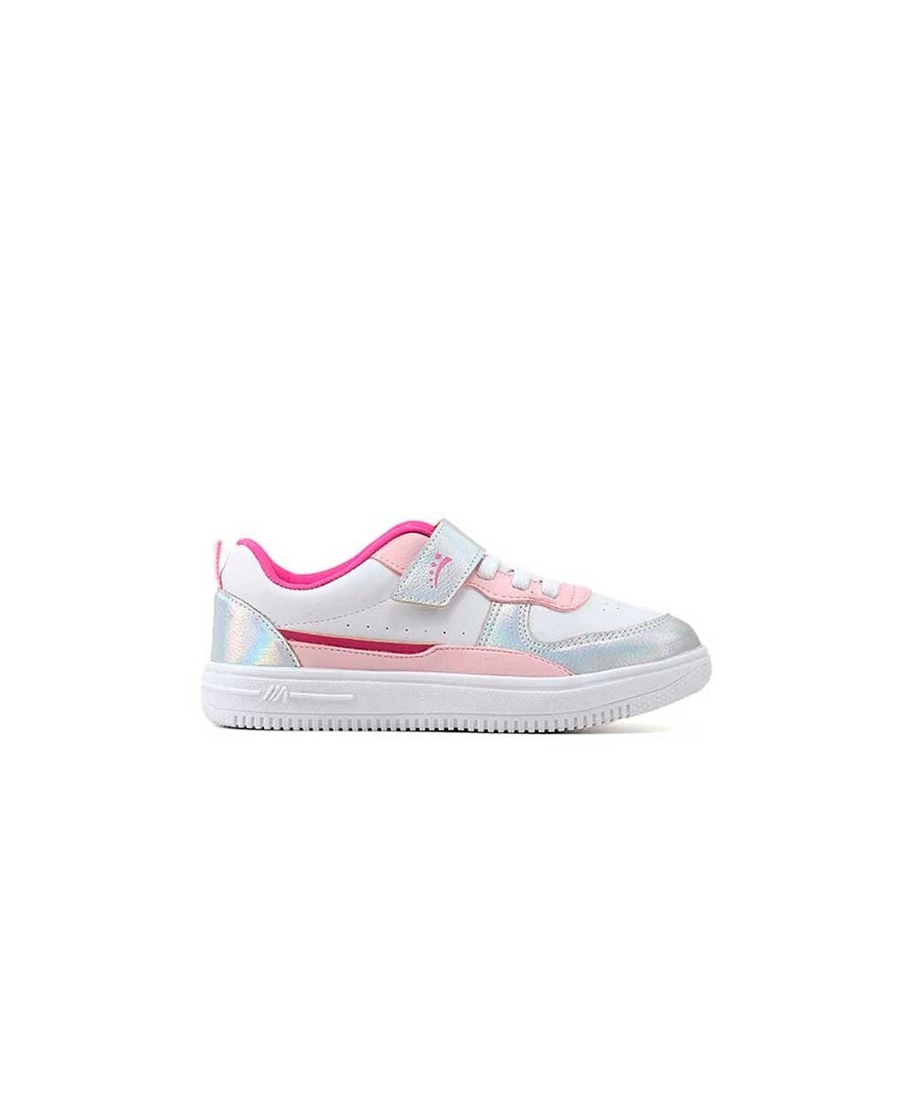 Tênis Infantil Ortopasso Force One 49528 20/27 Prata Branco/Rosa/Prata 1