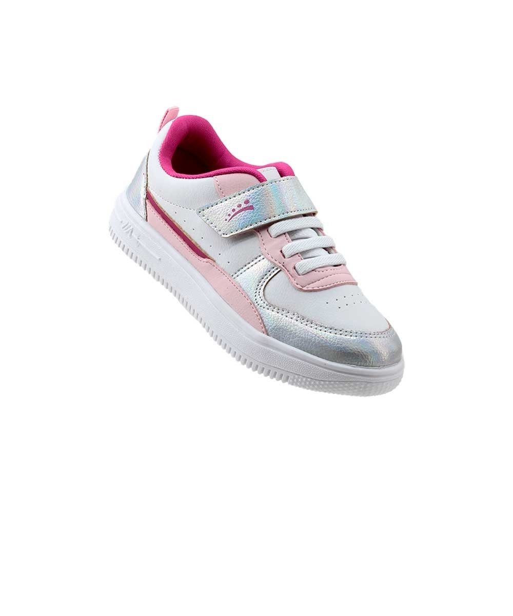 Tênis Infantil Ortopasso Force One 49528 20/27 Prata Branco/Rosa/Prata 2