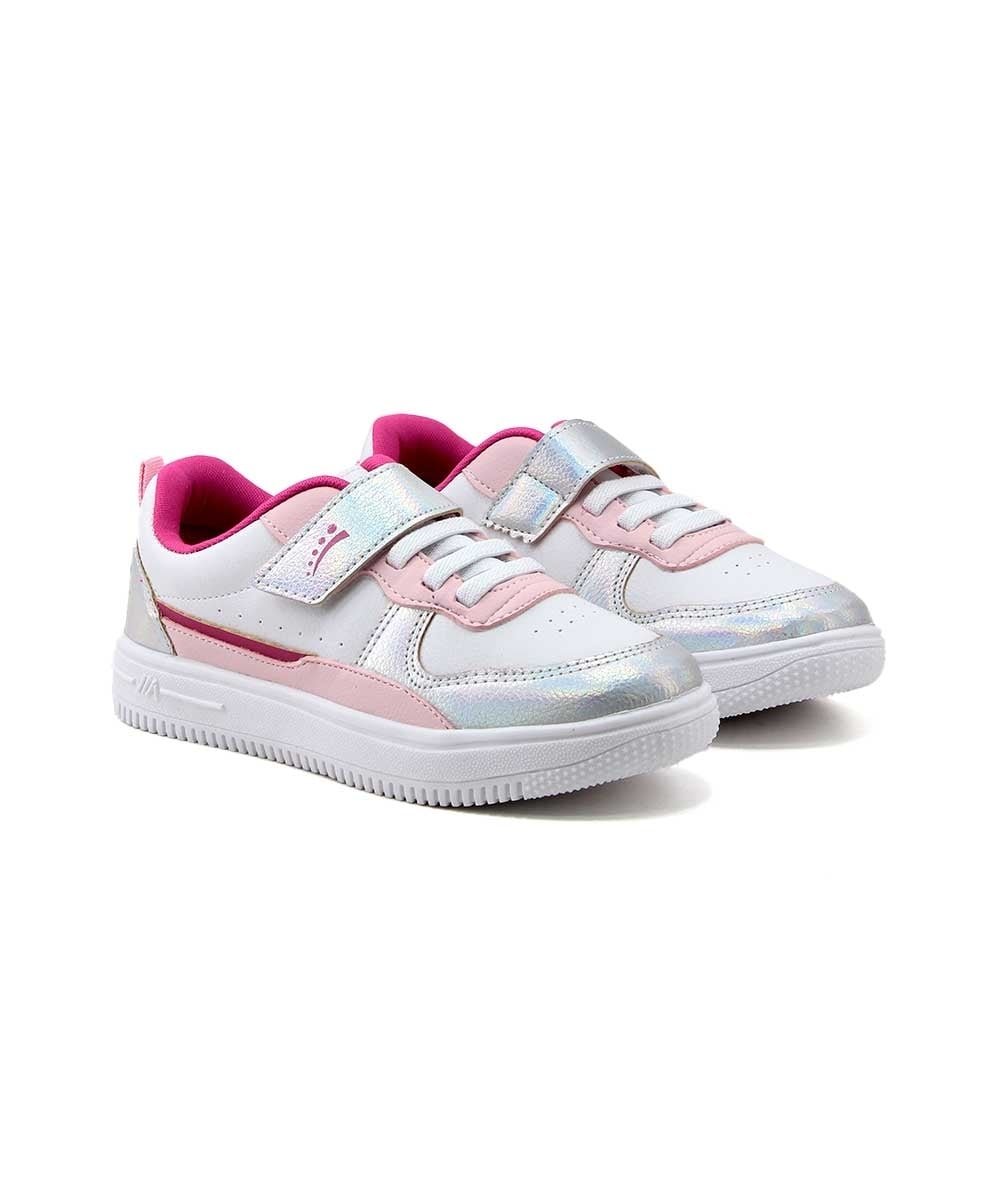 Tênis Infantil Ortopasso Force One 49528 20/27 Prata Branco/Rosa/Prata 3