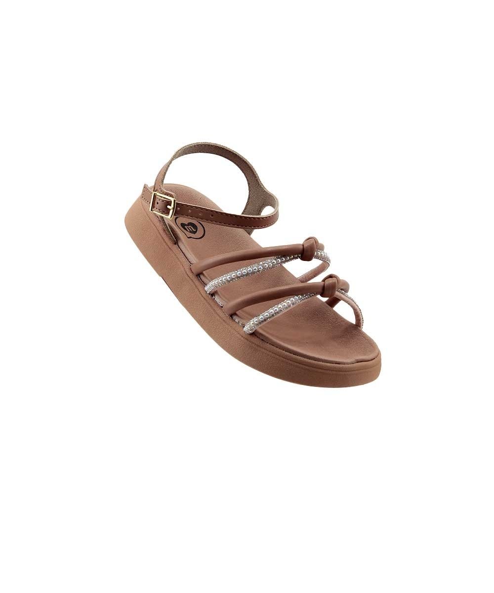 Sandália Infantil Molekinha Flatform 2358.106 Nude Marrom 2