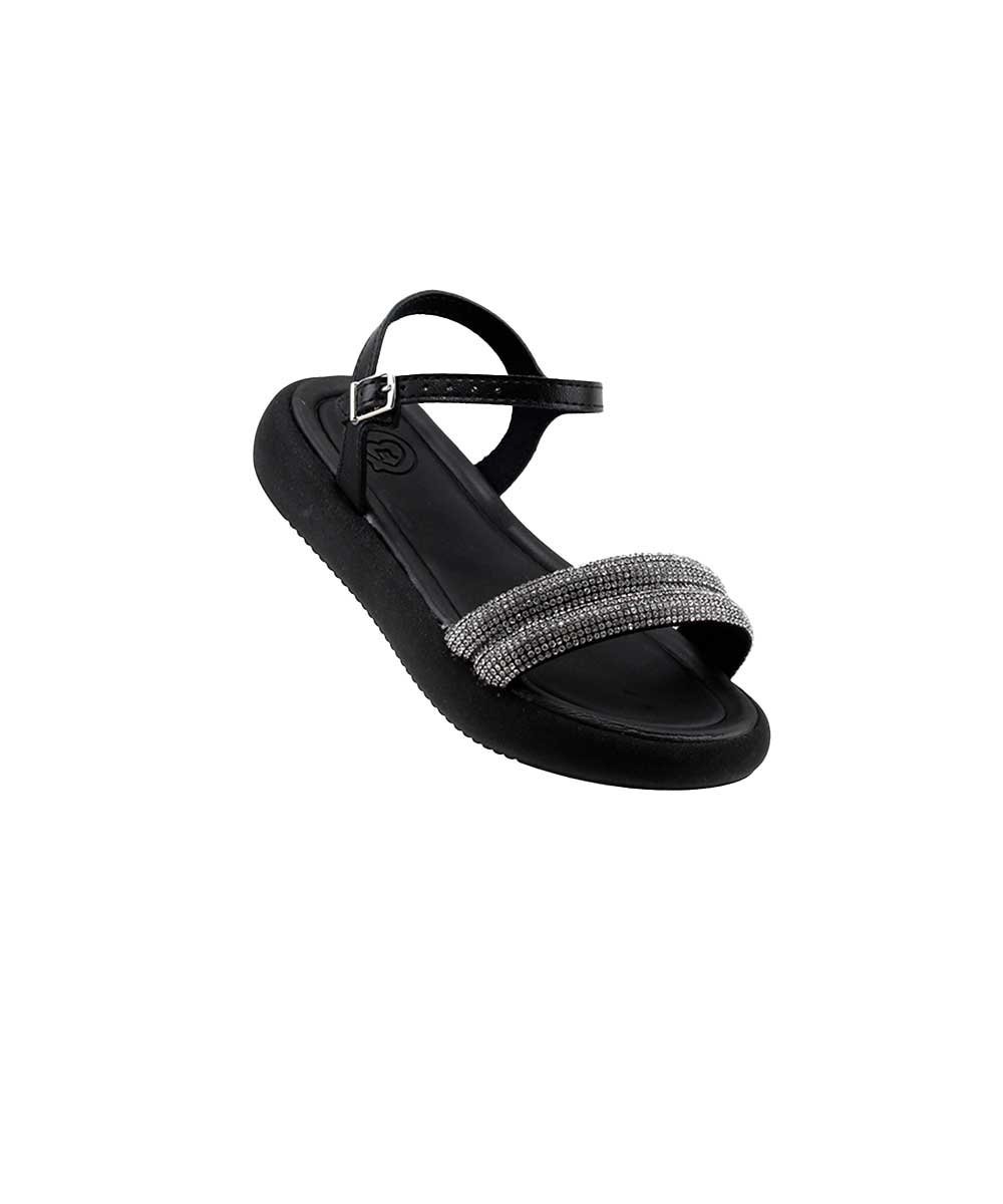 Sandália Infantil Molekinha Flatform Strass 2359.103 Preto Preto 2