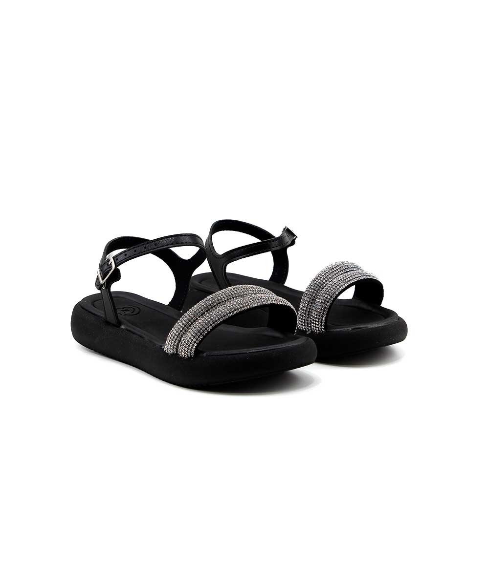 Sandália Infantil Molekinha Flatform Strass 2359.103 Preto Preto 3