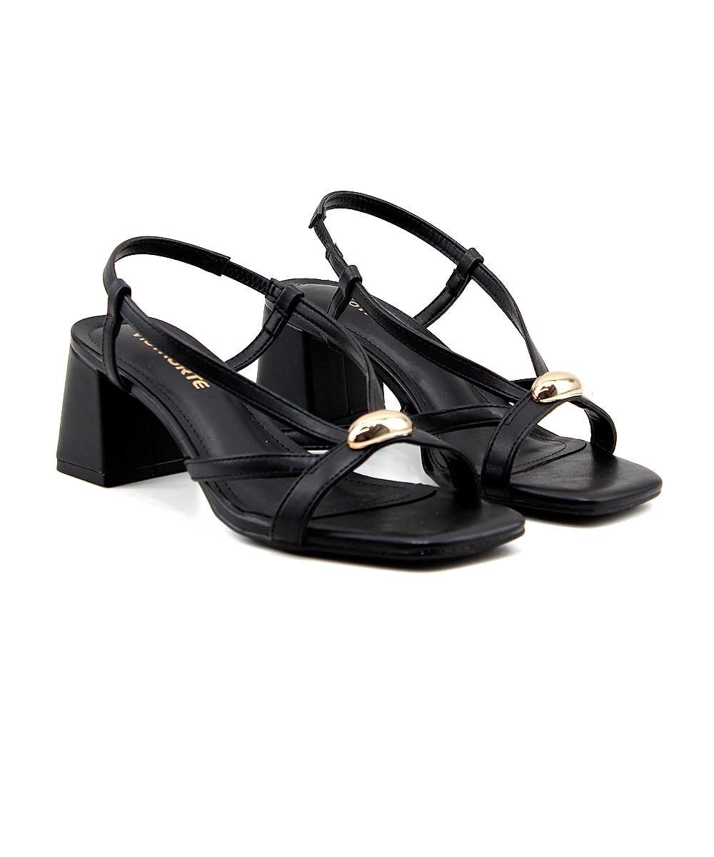Sandália Via Marte Salto Médio 171.002.01 Preto Preto 3