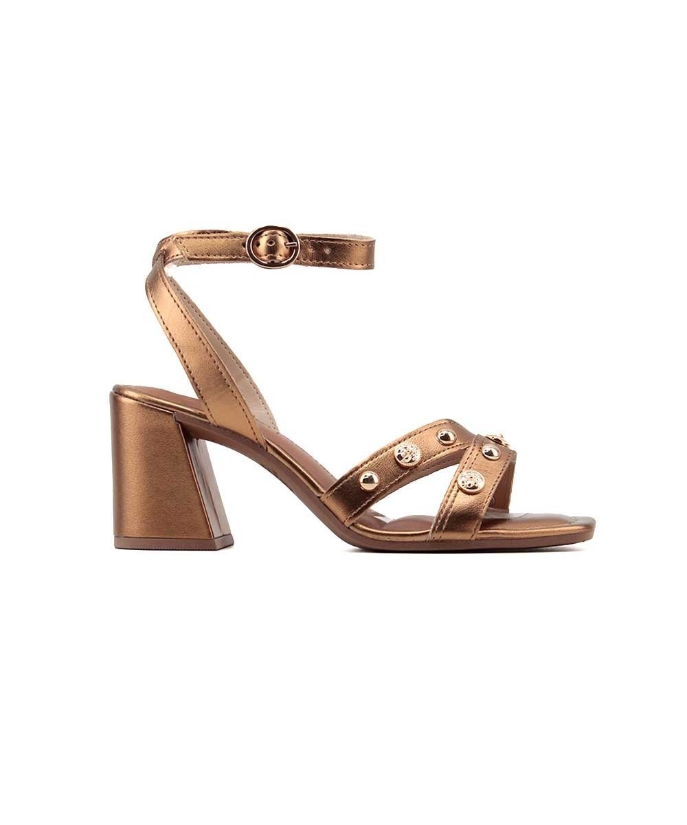 Sandália Dakota Salto Bloco Y8282 Bronze Marrom 1
