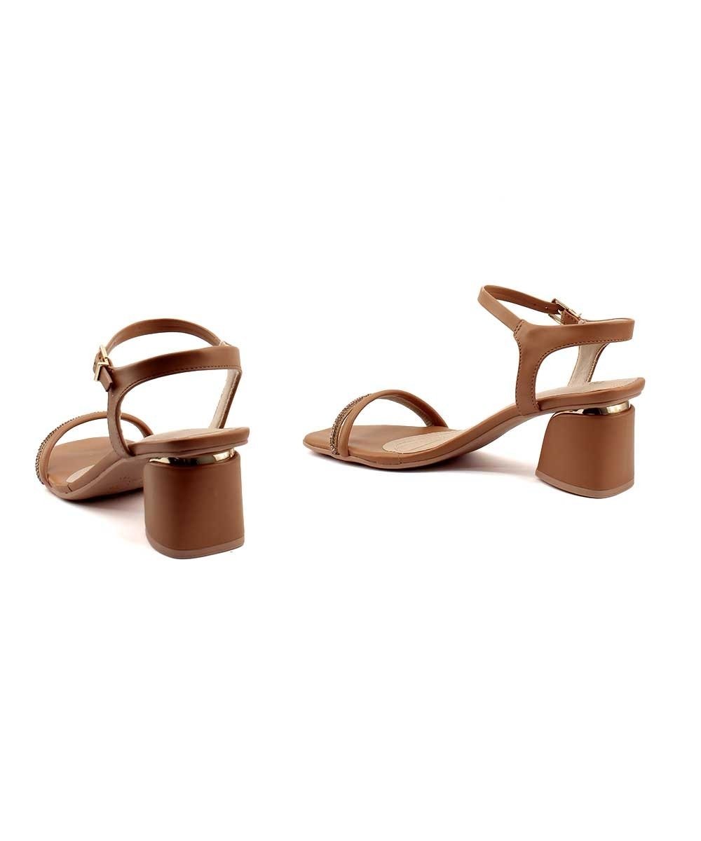 Sandália Ramarim Salto Bloco Strass 2428202 Natural Marrom 4