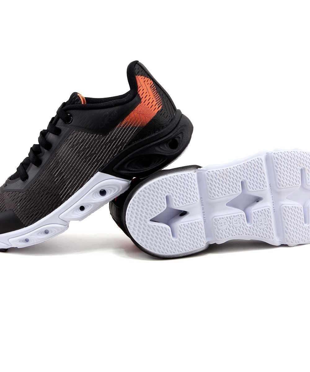 Tênis Infantil Kidy Esportivo Impulso 0375519 Preto/Laranja Preto/Cinza/Laranja 4