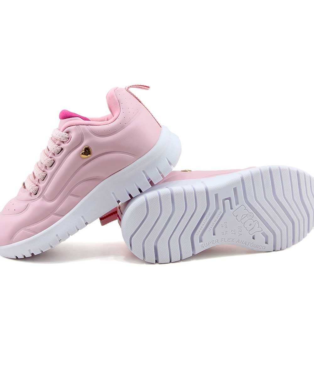 Tênis Infantil Kidy Ultra Flex 4451002 Nude/Rosa Rosa 4