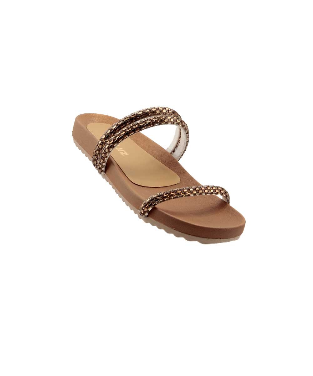 Tamanco Sandra Quiz Strass 61.1993.34 Amendoa Marrom 2