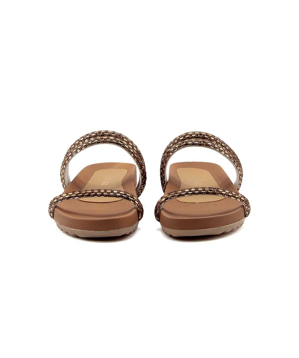 Tamanco Sandra Quiz Strass 61.1993.34 Amendoa Marrom 3