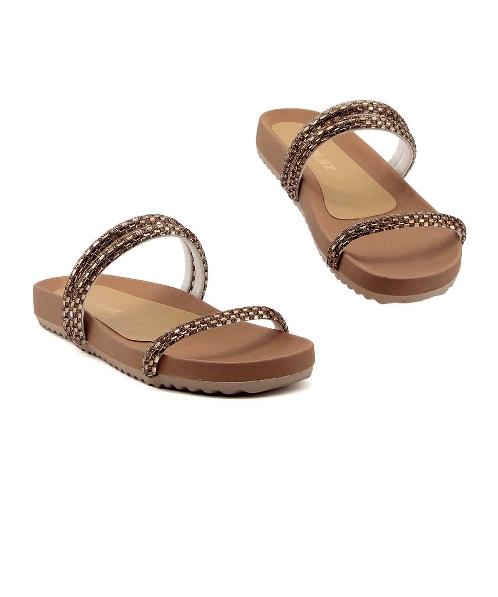 Tamanco Sandra Quiz Strass 61.1993.34 Amendoa Marrom 4