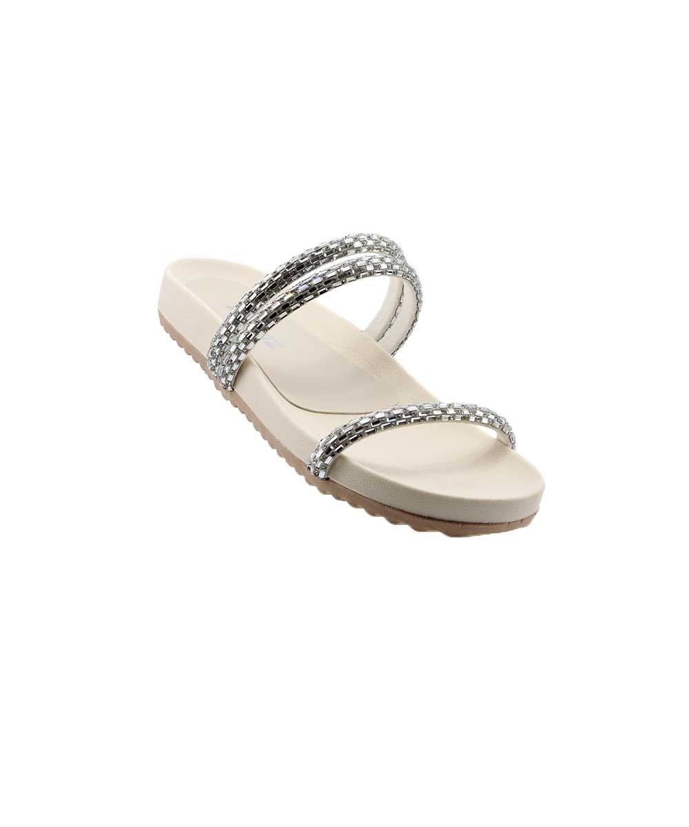 Tamanco Sandra Quiz Strass 61.1993.34 Off White Branco 2