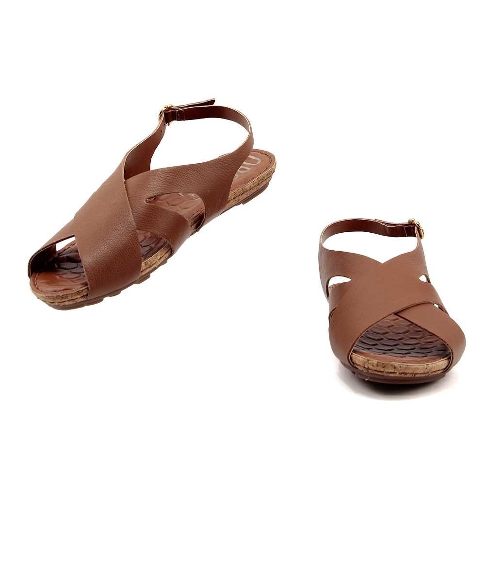 Sandália Rasteira Orcade Beatrice 013823 Couro Tabaco Marrom 4
