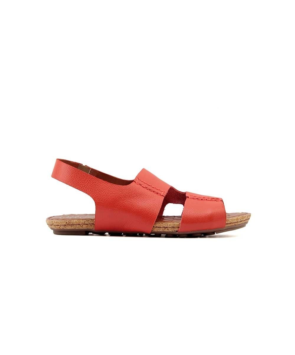 Sandália Rasteira Orcade Beatrice 013799 Couro Laranja
