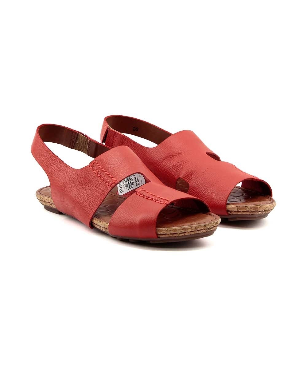 Sandália Rasteira Orcade Beatrice 013799 Couro Laranja Laranja 3