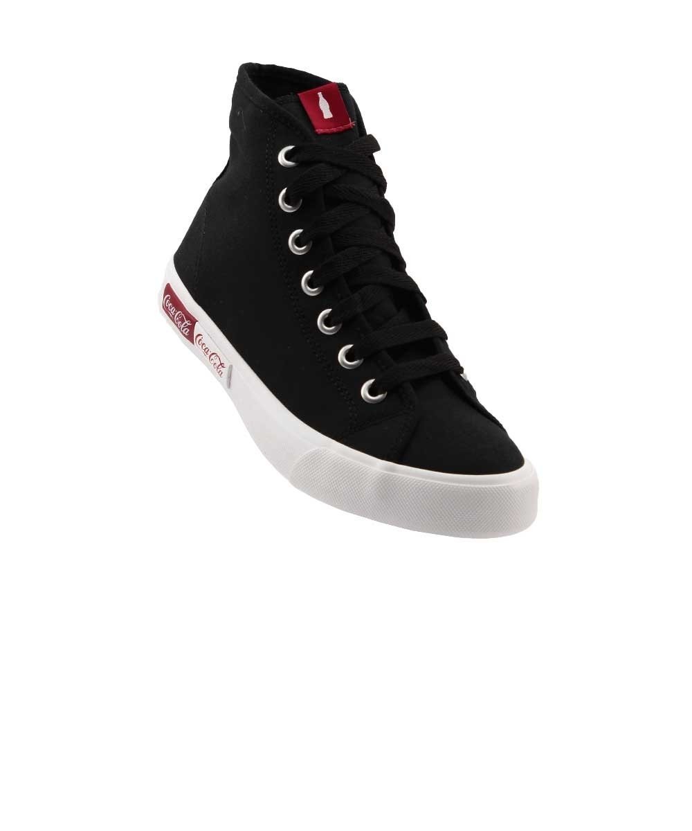Tênis Feminino Coca Cola Shoes Cano Alto Cc2236 Preto Preto 2