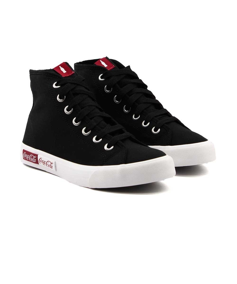 Tênis Feminino Coca Cola Shoes Cano Alto Cc2236 Preto Preto 3