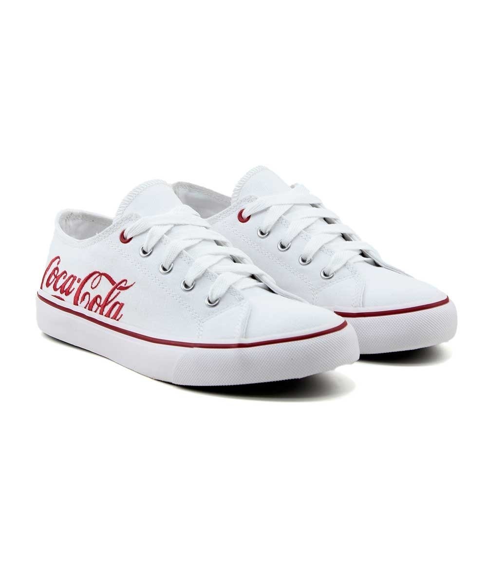 Tênis Feminino Coca Cola Shoes Cc2452 Branco/Verm. Branco 3