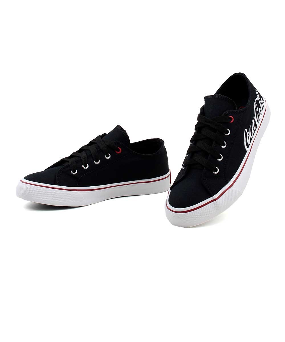 Tênis Feminino Coca Cola Shoes Cc2452 Preto/Branco Preto 3