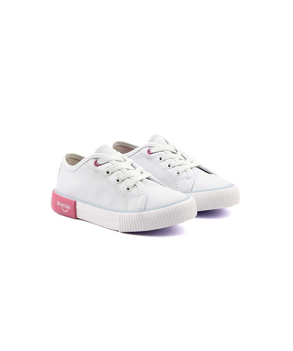 Tênis Infantil Diversão Mini Casey Di2352 Branco Branco 3