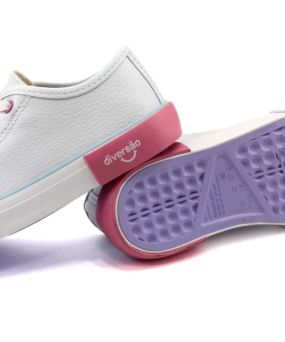 Tênis Infantil Diversão Mini Casey Di2352 Branco Branco 4