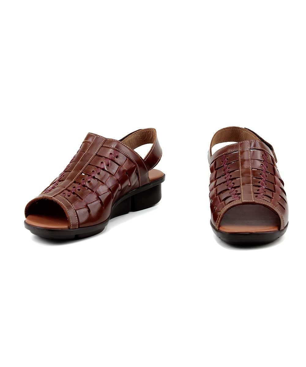 Sandália Feminina Pixolé Tramada Couro Camel Marrom 3