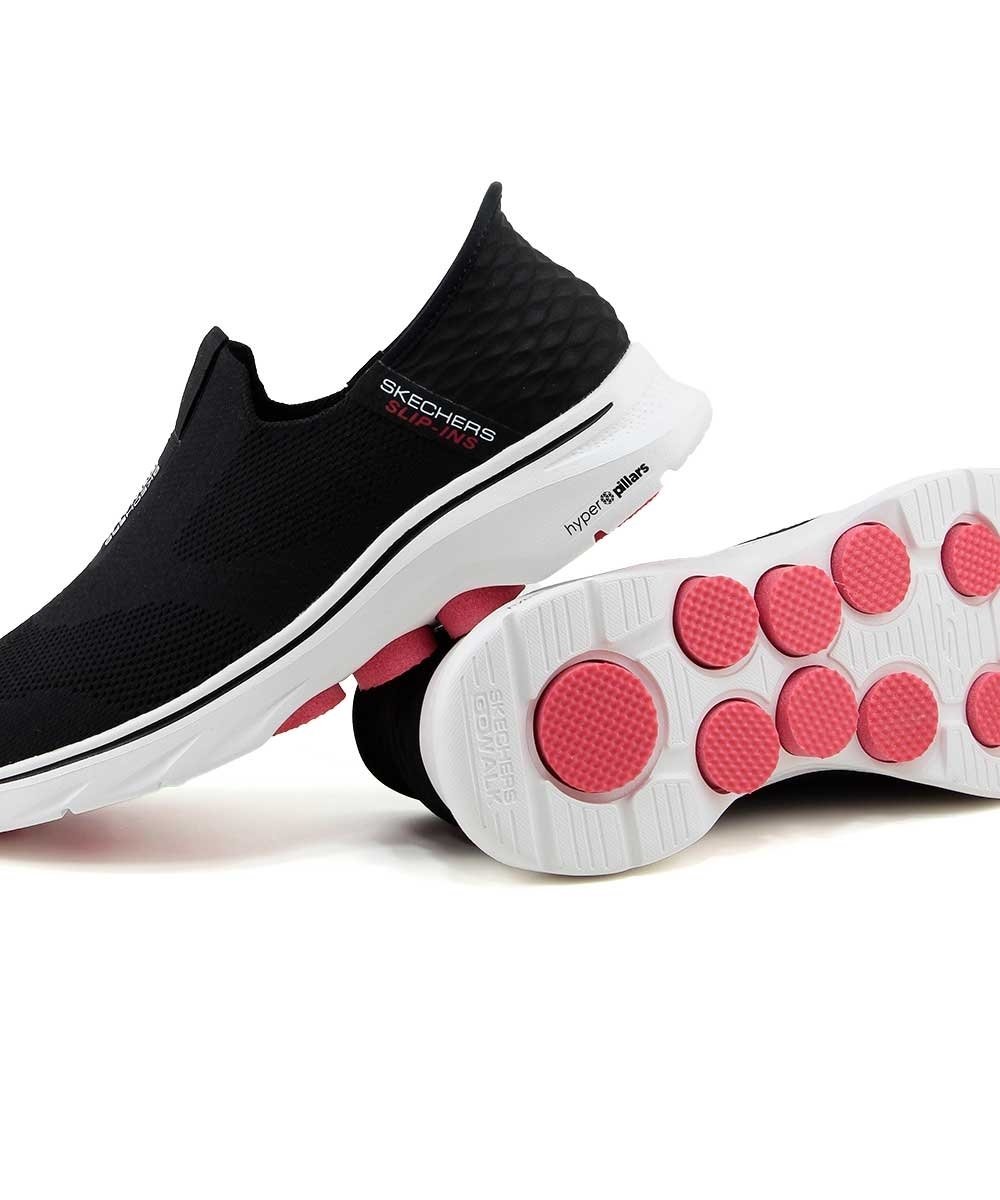 Tênis Masculino Skechers Go Walk 7 Slip In Preto/Branco Preto 4