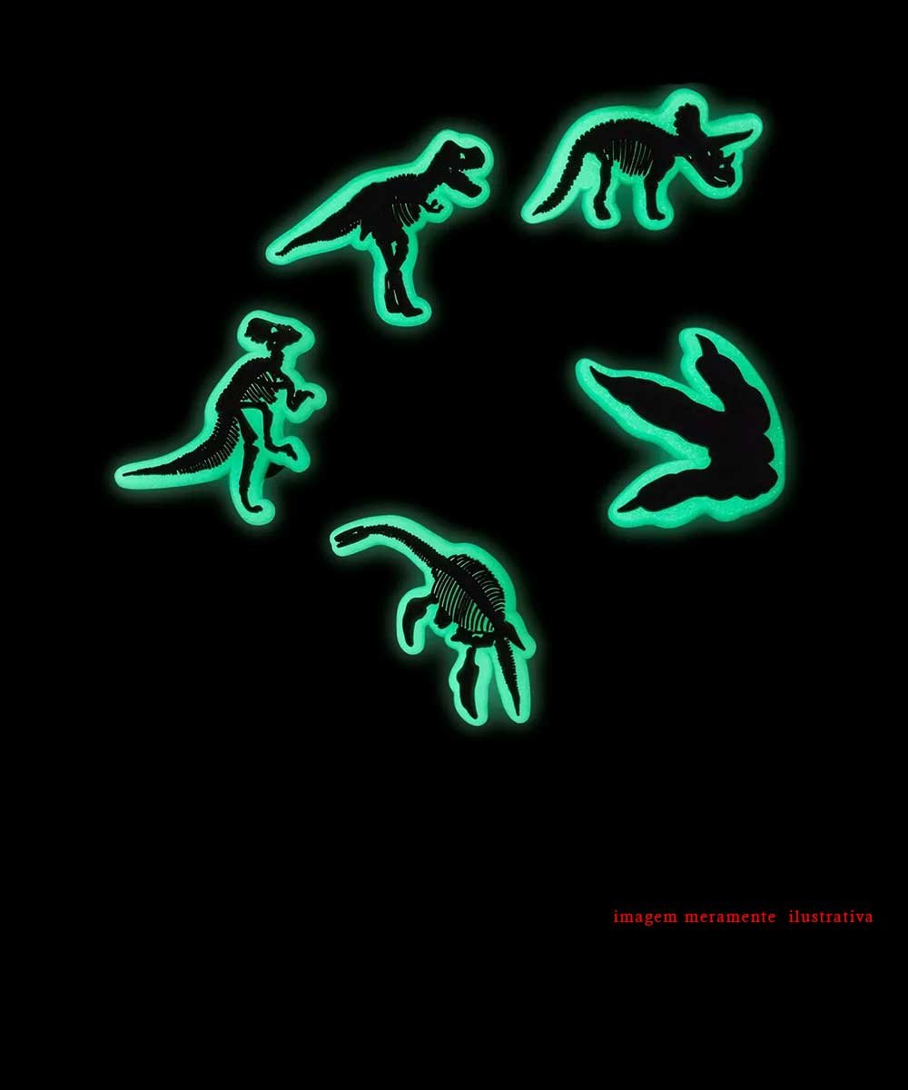 Jibbitz Crocs Dinossauros Brilha No Escuro Pack 5 Peças Multicolor Preto 3
