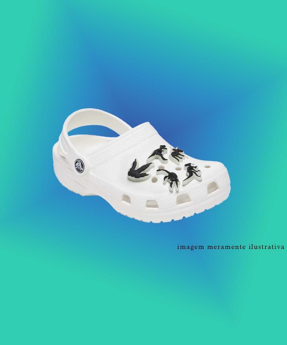 Jibbitz Crocs Dinossauros Brilha No Escuro Pack 5 Peças Multicolor Preto 4