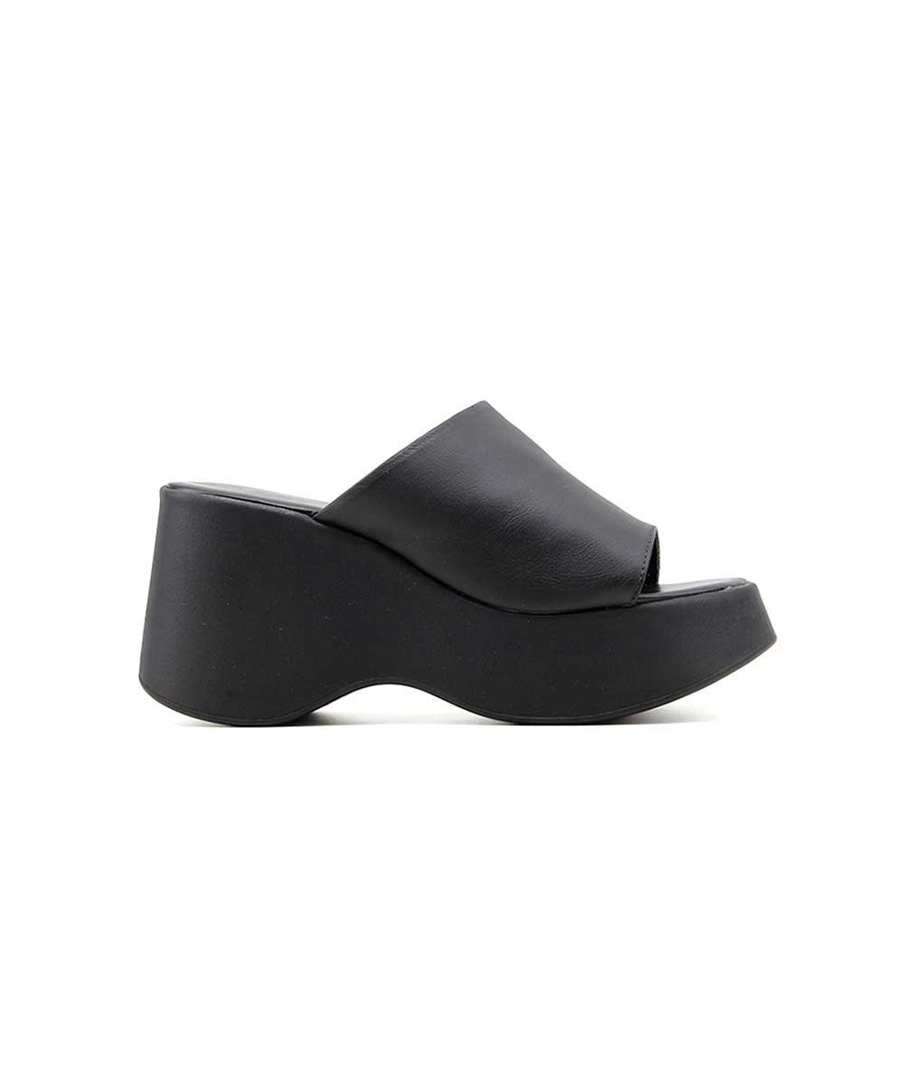 Tamanco Anabela Pixolé Couro 430.1226 Preto