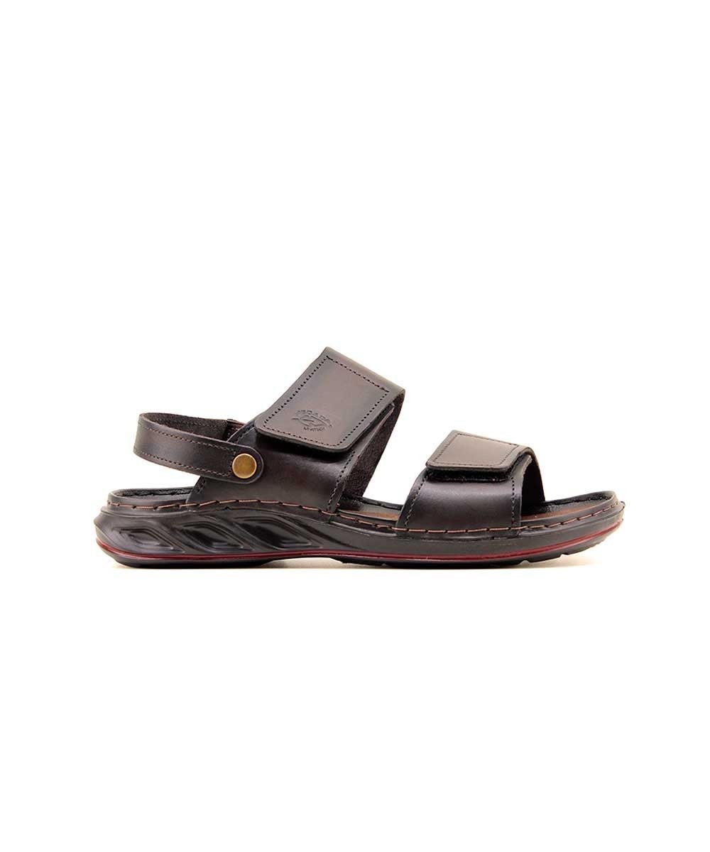 Sandália Pegada Masculina em Couro Marrom