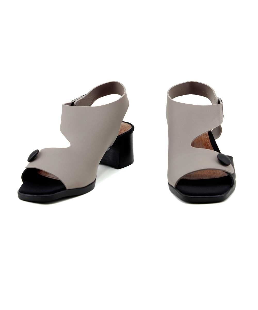 Sandália Feminina Pixolé Neo Salto Médio Cinza Cinza/Preto 3