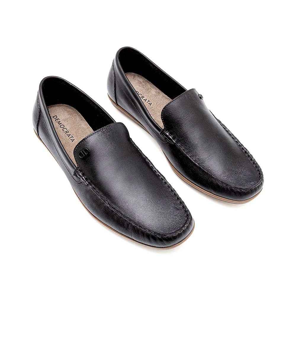 Mocassim Masculino Democrata Denim Tag Preto Preto 2