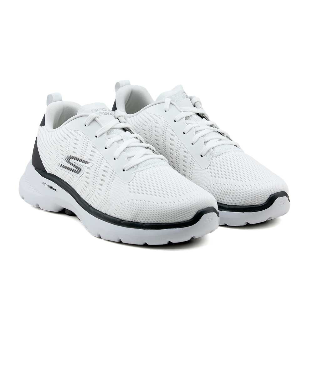 Tênis Masculino Skechers Go Walk 6 Branco Branco/Cinza 2