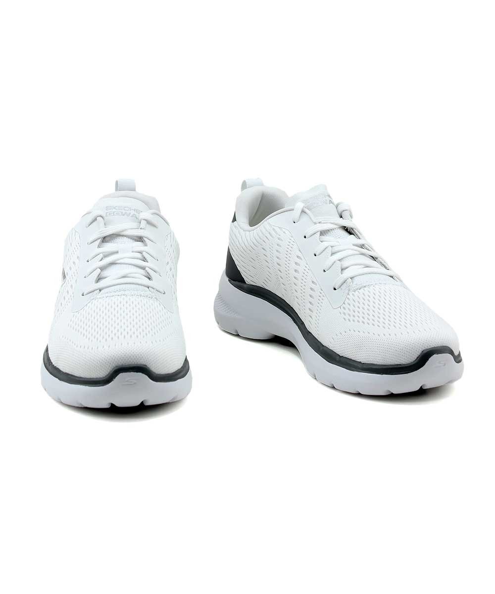 Tênis Masculino Skechers Go Walk 6 Branco Branco/Cinza 3