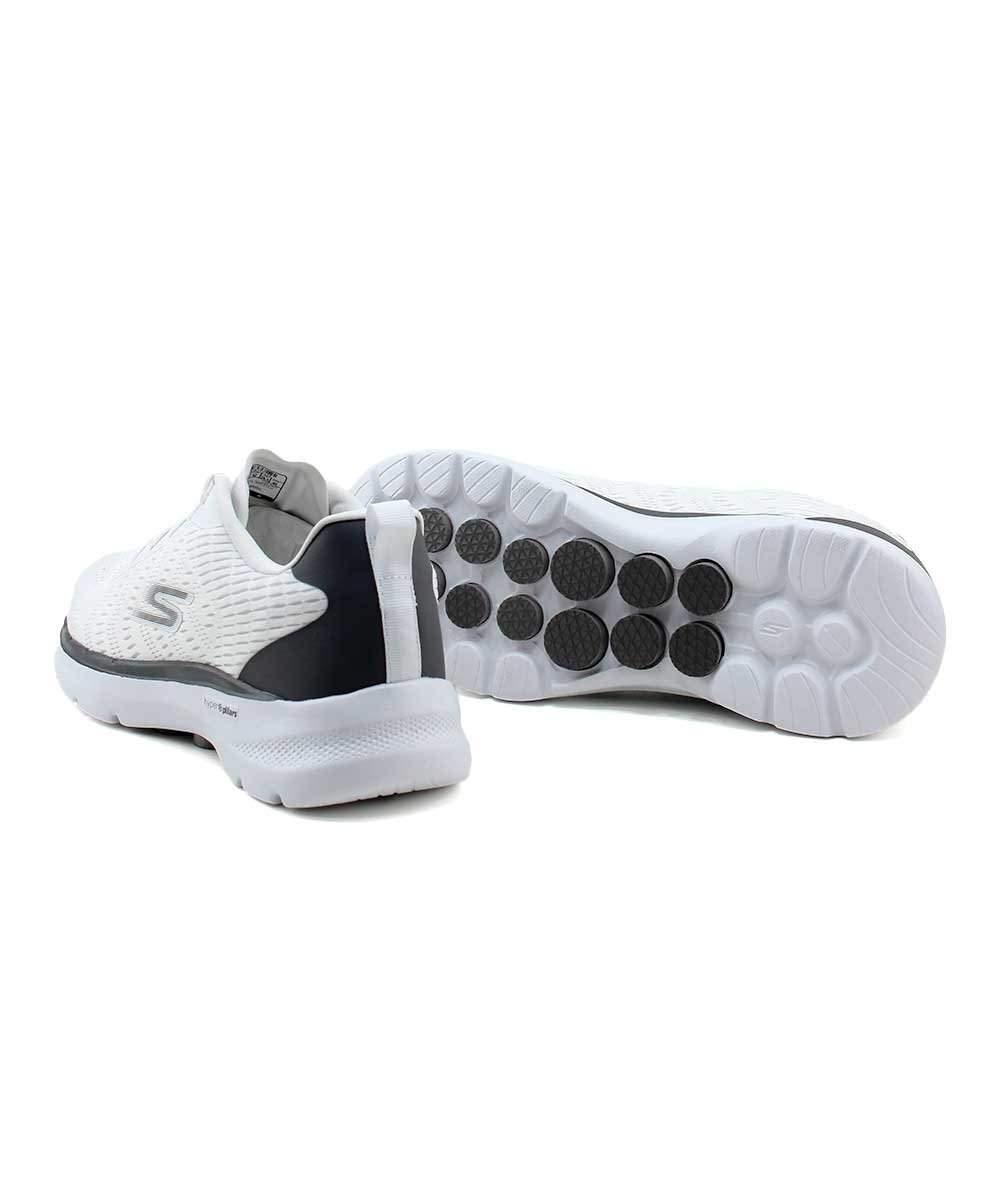 Tênis Masculino Skechers Go Walk 6 Branco Branco/Cinza 4