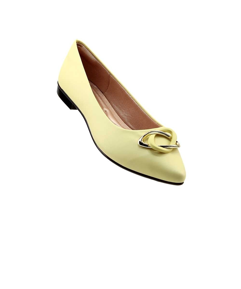 Sapatilha Casual Light Gel Bico Fino Amarelo Amarelo 2