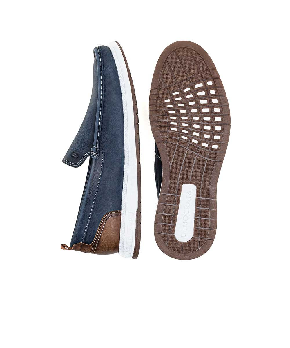 Mocassim Masculino Democrata Flop Pulse Marinho Azul/Marrom 2