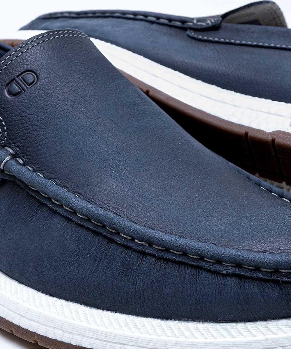 Mocassim Masculino Democrata Flop Pulse Marinho Azul/Marrom 3