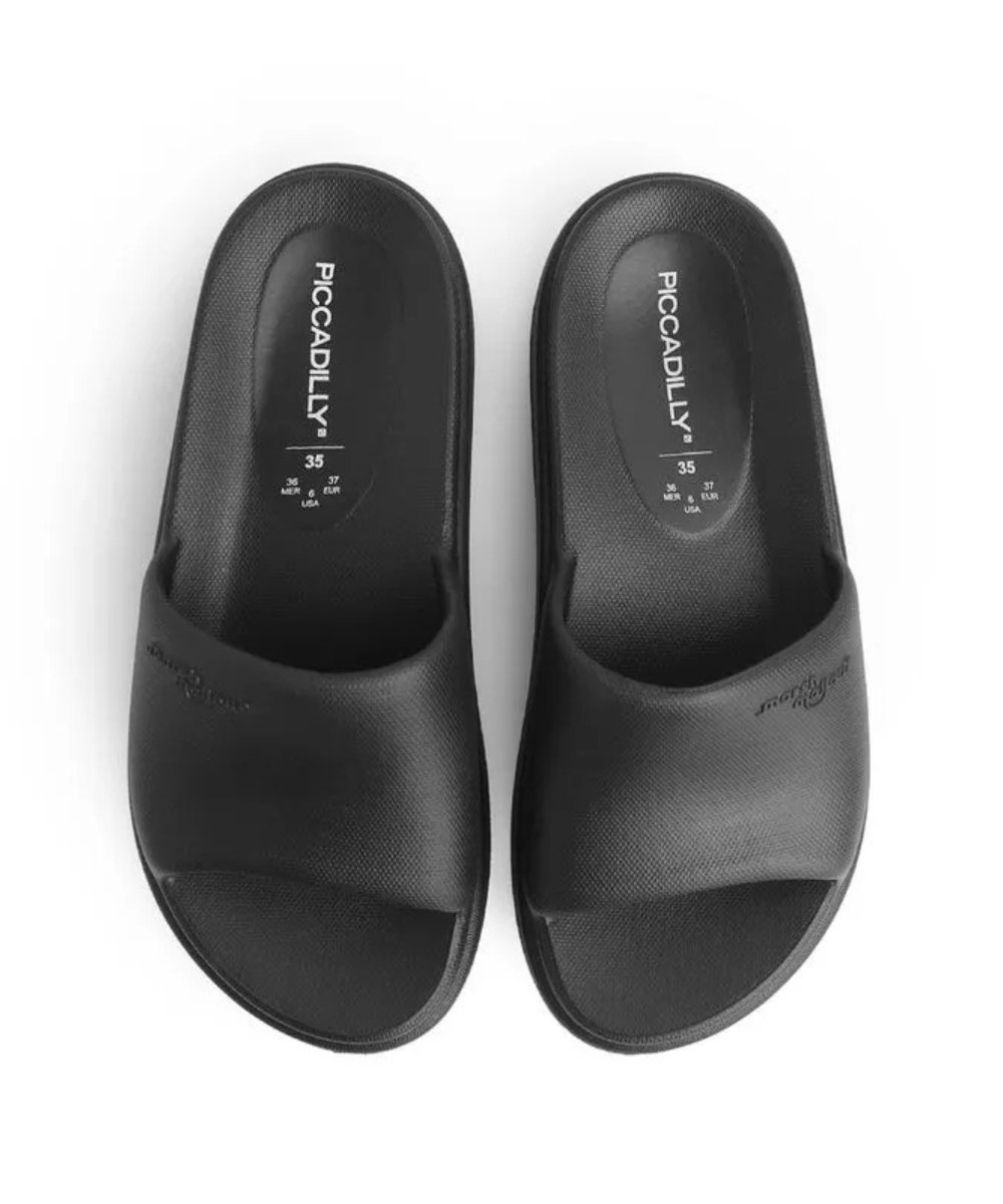 Chinelo Slide Feminino Piccadilly Marshmallow. Preto Preto 4